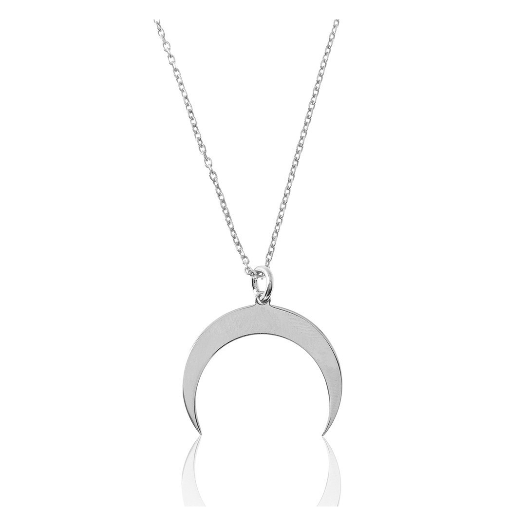 Silver Necklace - Moon 20mm