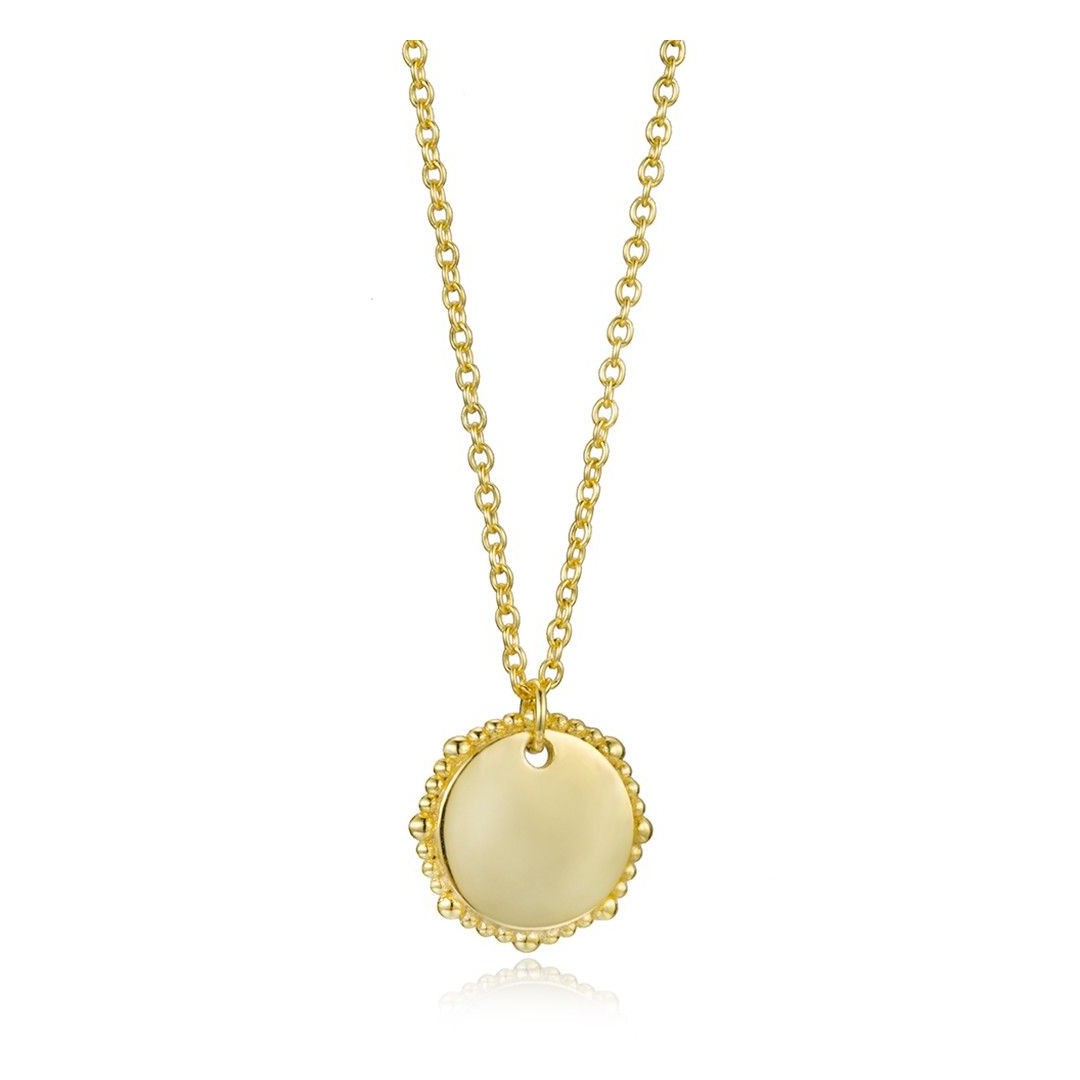 Beaded Collection Medallion Necklace CZ Gold main image 0